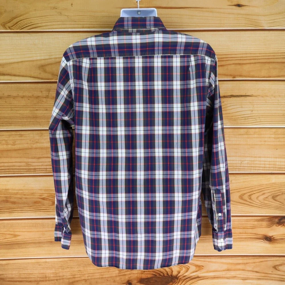 J. Crew Dress Shirt Tailored Fit Mens Size L Multicolor Plaid Button Down Collar
